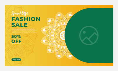 Mega sale concept banner template design. Discount abstract promotion layout. Special offer mandala vector illustration. Design for banner, presentation, flyer, poster, invitation.