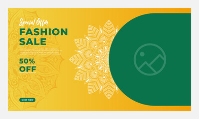 Mega sale concept banner template design. Discount abstract promotion layout. Special offer mandala vector illustration. Design for banner, presentation, flyer, poster, invitation.