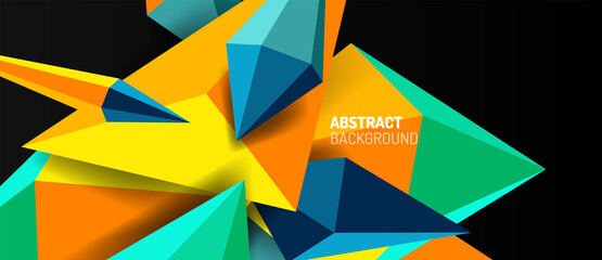 3d low poly abstract shape background vector illustration
