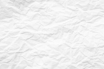 white crumpled paper texture background.