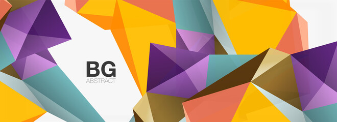 3d mosaic abstract backgrounds, low poly shape geometric design