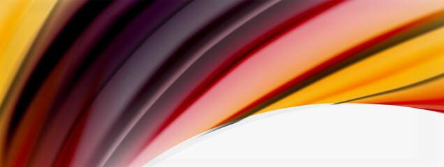 Abstract Background. Smooth flowing lines, blurred waves, rainbow color style stripes. Vector illustrations for covers, banners, flyers and posters and other