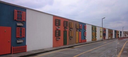 Beautiful Colorful Houses , street view