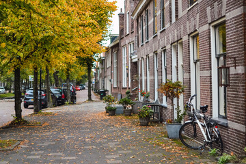 Fototapeta na wymiar Typical scene of a Dutch town