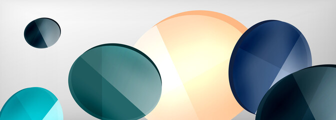 Abstract glossy round shapes vector background. Vector futuristic illustration for covers, banners, flyers and posters and other