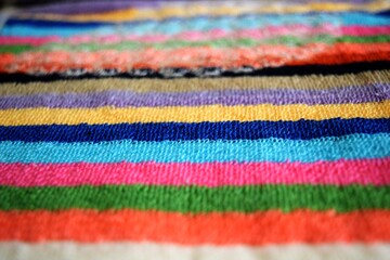 Obraz premium Colorful beautiful patterns, towel in detail view