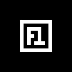 monogram logo initials letters ST or FT isolated on black background