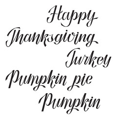 Thanksgiving themed hand lettering set. Autumn season greetings. Thanksgiving Card