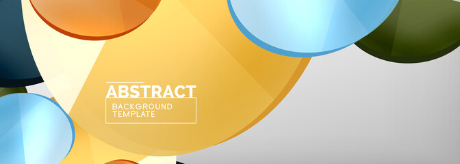 Abstract glossy round shapes vector background. Vector futuristic illustration for covers, banners, flyers and posters and other