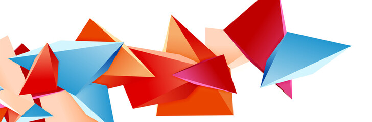 Triangle mosaic abstract background, 3d triangular low poly shapes. Geometric vector illustration for covers, banners, flyers and posters and other