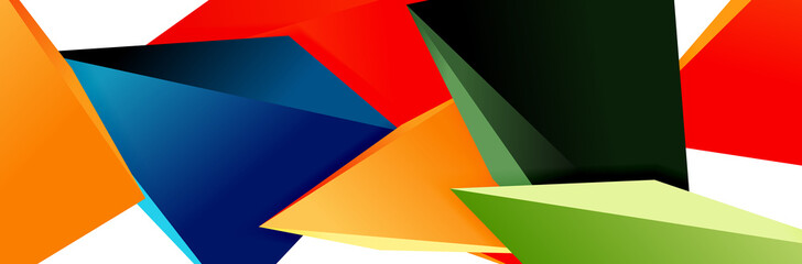 Triangle mosaic abstract background, 3d triangular low poly shapes. Geometric vector illustration for covers, banners, flyers and posters and other