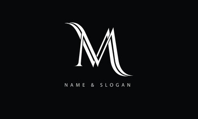 MM, M abstract letters logo monogram - obrazy, fototapety, plakaty