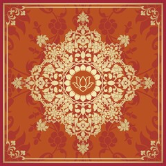 water lily, wedding card design, royal India	