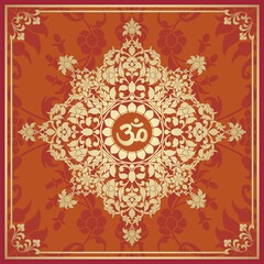 aum syllable , paisley design ,Hinduism , India	