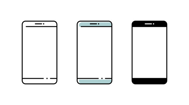 スマホ・スマートフォンのアイコンセット／アンドロイド／携帯／イラスト／シンプル／携帯電話／マーク