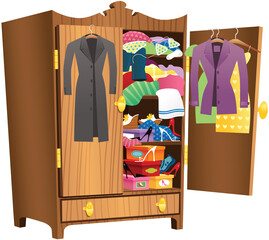 Girls wooden wardrobe
