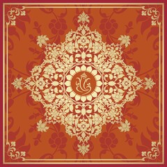 Ganesha, wedding card, royal Rajasthan, India	