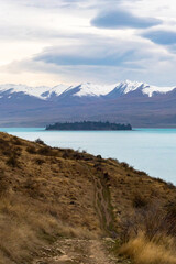 Path along lake side towards tree island