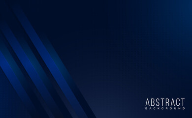 Modern 3d dark blue shiny abstract background with glowing edges and shadows