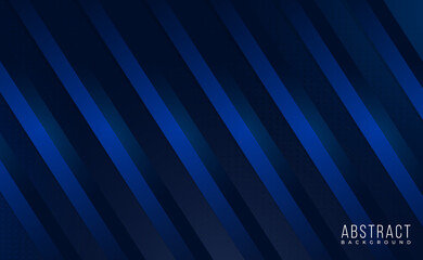 Obraz premium Modern 3d dark blue shiny abstract background with glowing edges and shadows