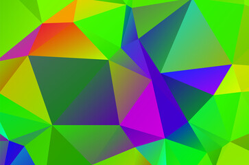 Green vivid abstract geometric background, vector from polygons triangle, mosaic