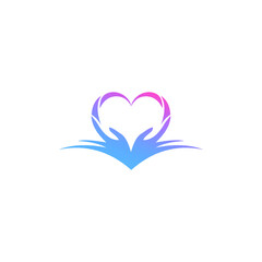 logo heart ping new love icon templet
