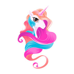Beauty unicorn vector illustration full color