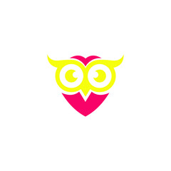 logo owl animal focus icon templet
