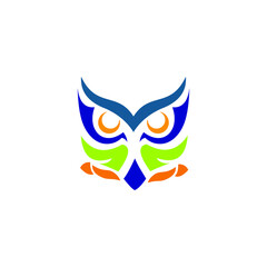 logo owl animal focus icon templet