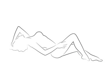 Black and white line art of sexy women