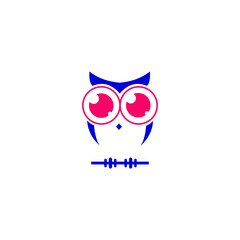 logo owl animal focus icon templet