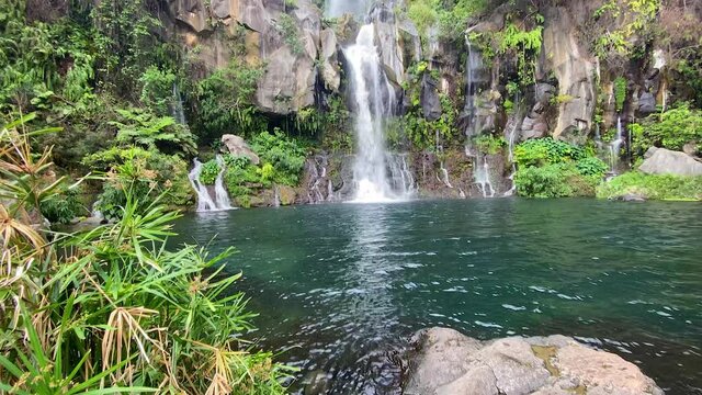Waterfall of Bassin des Aigrettes in Saint-Gilles on Reunion Island