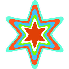 abstract colorful star on the white background