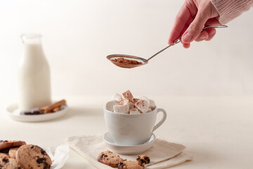 coffee with chocolate and cinnamon