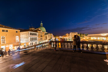 Obraz na płótnie Canvas Beautiful night view in Venice, Italy.