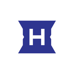 Fortress with H letter logo design vector