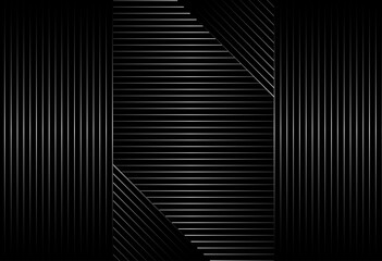 abstract black background with diagonal lines, Gradient vector retro line pattern design. Monochrome graphic.