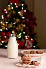 christmas cookies and glass of milk