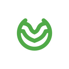 Circle with VM letter logo design vector