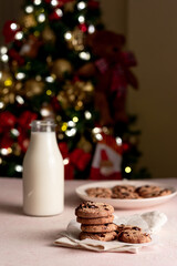 christmas cookies and milk