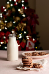 christmas cookies and milk