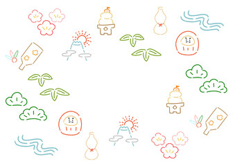 シンプル　お正月　フレーム