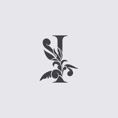 Monogram Letter I Luxury Logo Icon, Vintage Deco I Letter Logo Design Template