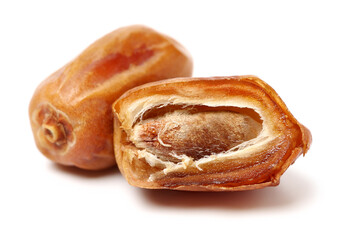 medjool dates on white background