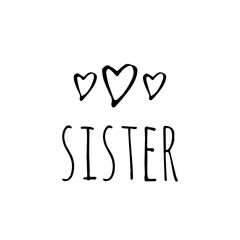 Obraz premium ''Sister'' Word Illustration