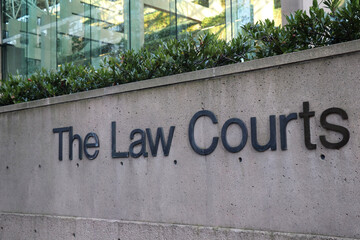 Sign of The Law Courts in Downtown Vancouver