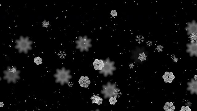 Background material snow crystals falling