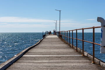 Naklejka premium The kingston jetty located on the limstone coast in south australia on November 8th 2020