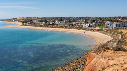 The beautiful torquoise waters of Christies beach  in South Australia on November 2 2020