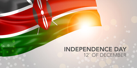 Kenya happy independence day vector banner, greeting card